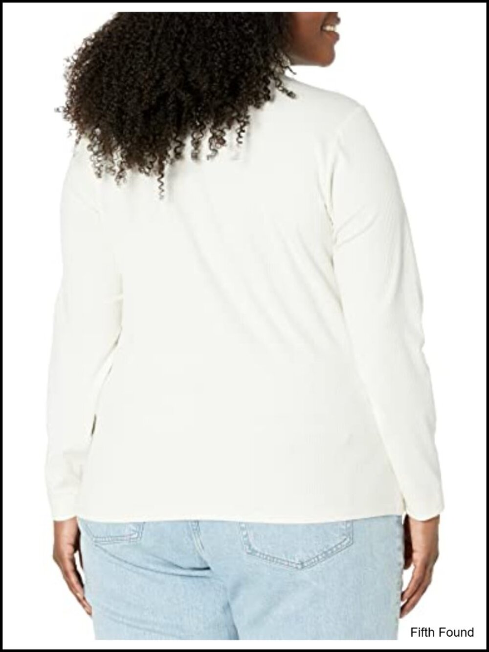 Slim-Fit Cotton Modal Rib Turtleneck Long Sleeve Layering Top - Picture 6 of 6